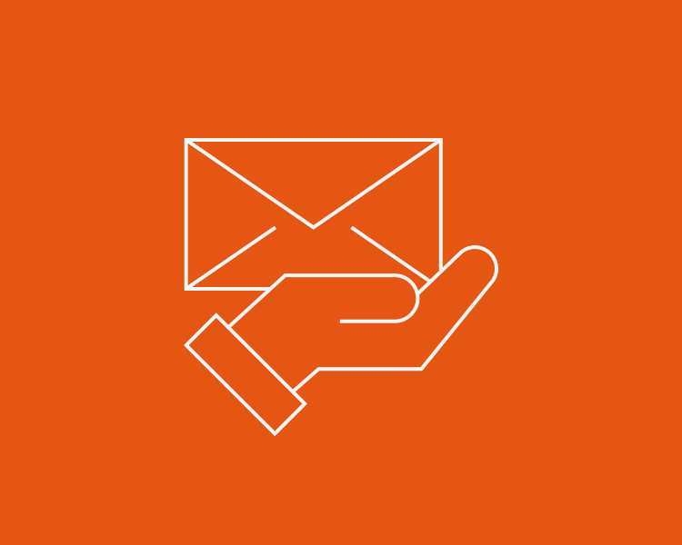 Hand holding an envelope