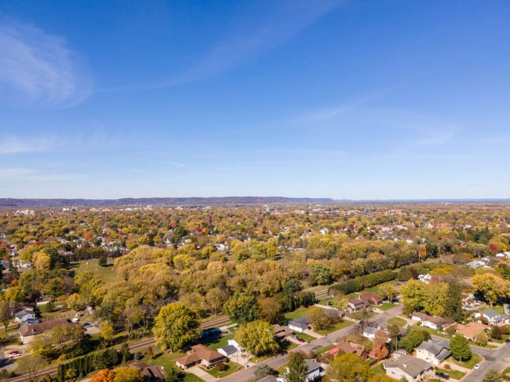 Urban tree coverage in a neighborhood