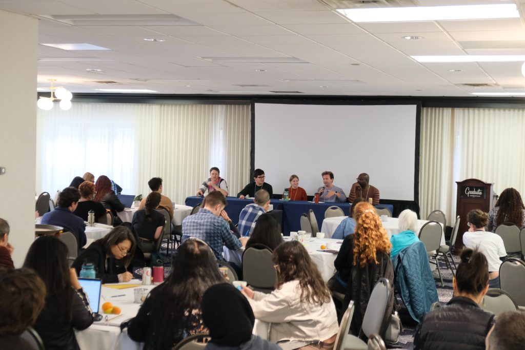 A photo of a panel discussion on engaging with other movements, hosted by the Summit Steering Committee