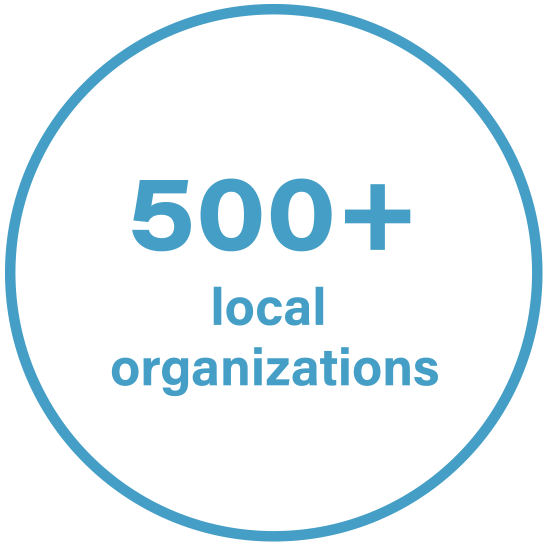 500+ local organizations