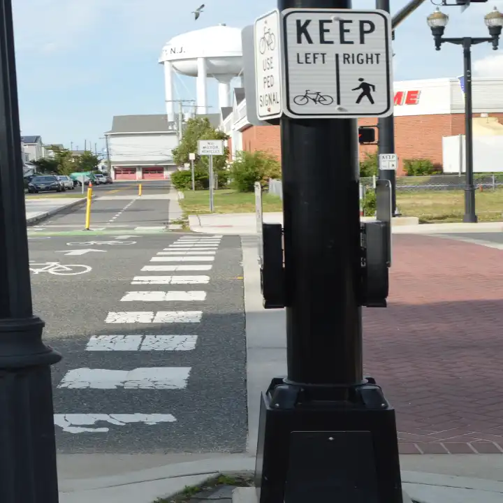 walk button at a crosswalk