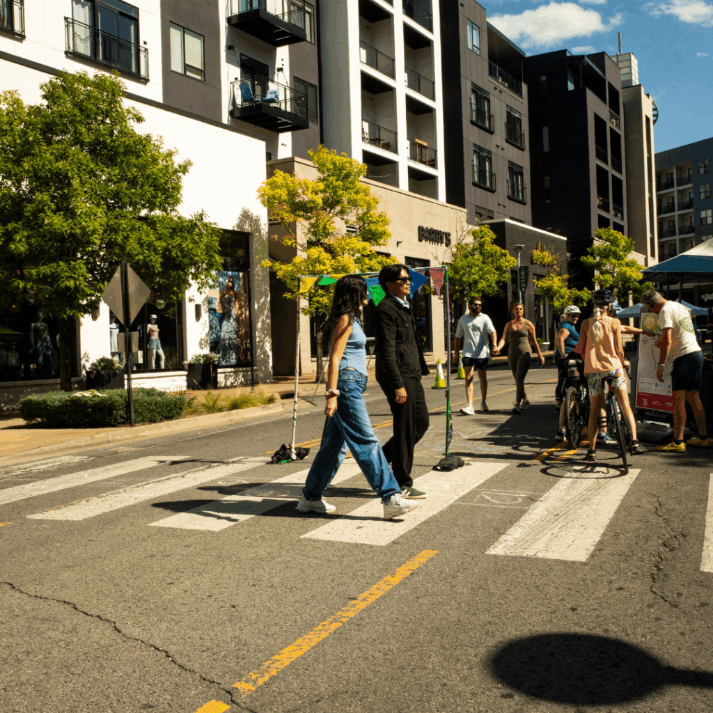 people crossing a street