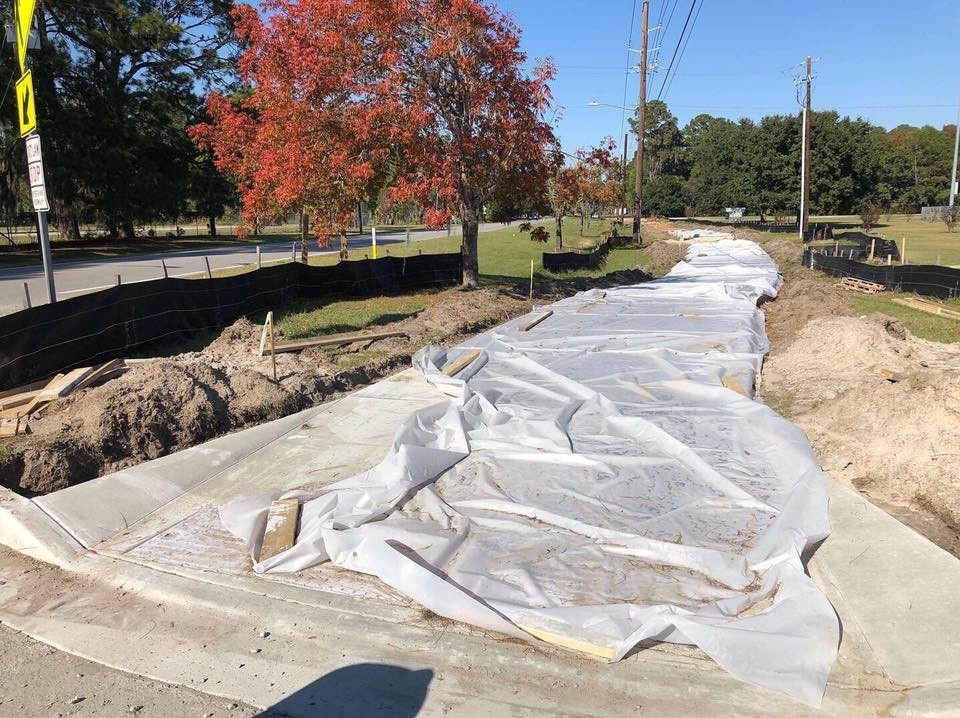 a section of the tide to town trail under construction