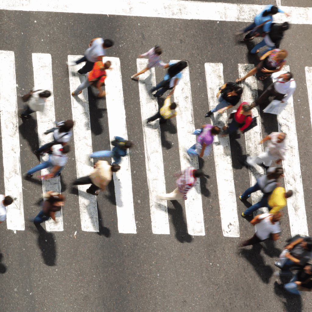 people in a crosswalk