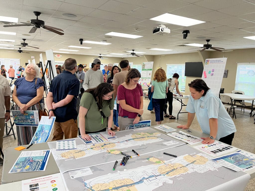 people at a community engagement event
