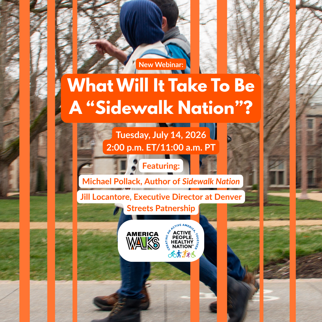 people walking on a sidewalk with webinar text overlay